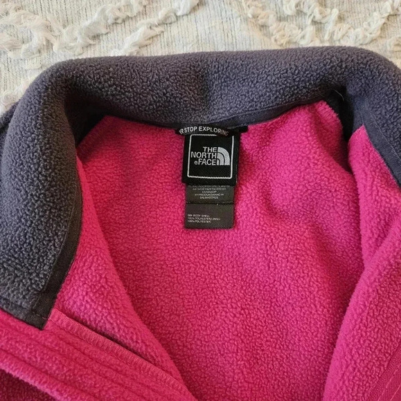 The North Face Zip Up Flashdry Fleece Jacket Women's Small Pink and Grey - Picture 4 of 8